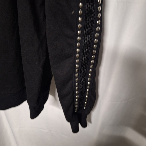 Forever 21 Black Studded Cold Shoulder Blouse Biker Grundge Cold Shoulder. - Picture 2 of 9